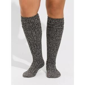 Torrid Women's Plus Size Marled Black Slouchy Knee High Socks Size 10-13 New